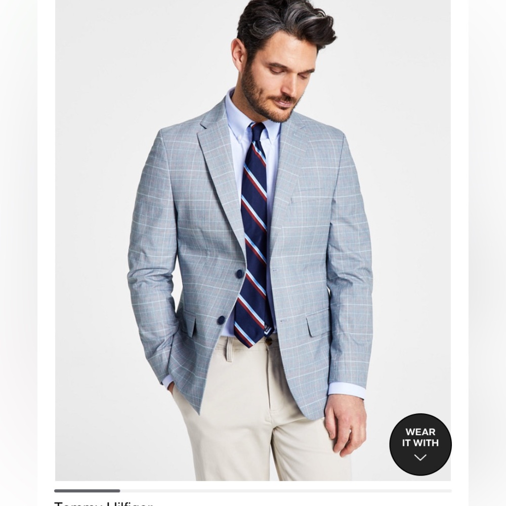 Tommy Hilfiger's stretch-cotton plaid sport coat 42S